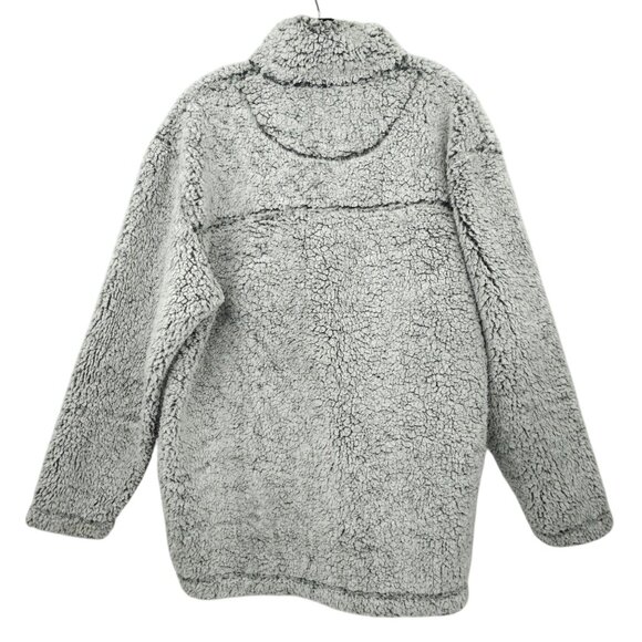 Boxer Craft Quarter Zip Fleece Pullover Adult XL Fluffy Two Tone Gray Black - Picture 2 of 16